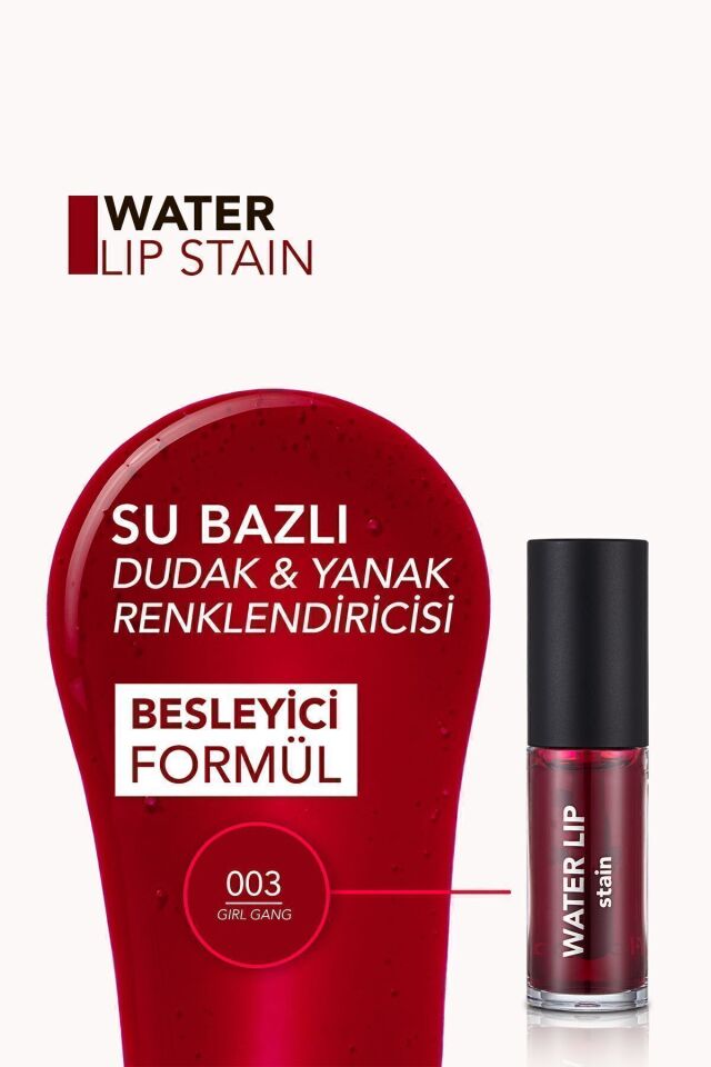 Flormar Kalıcı Mat Dudak Tint'i (Mor) - Water Lip Stain - 003 Girl Gang