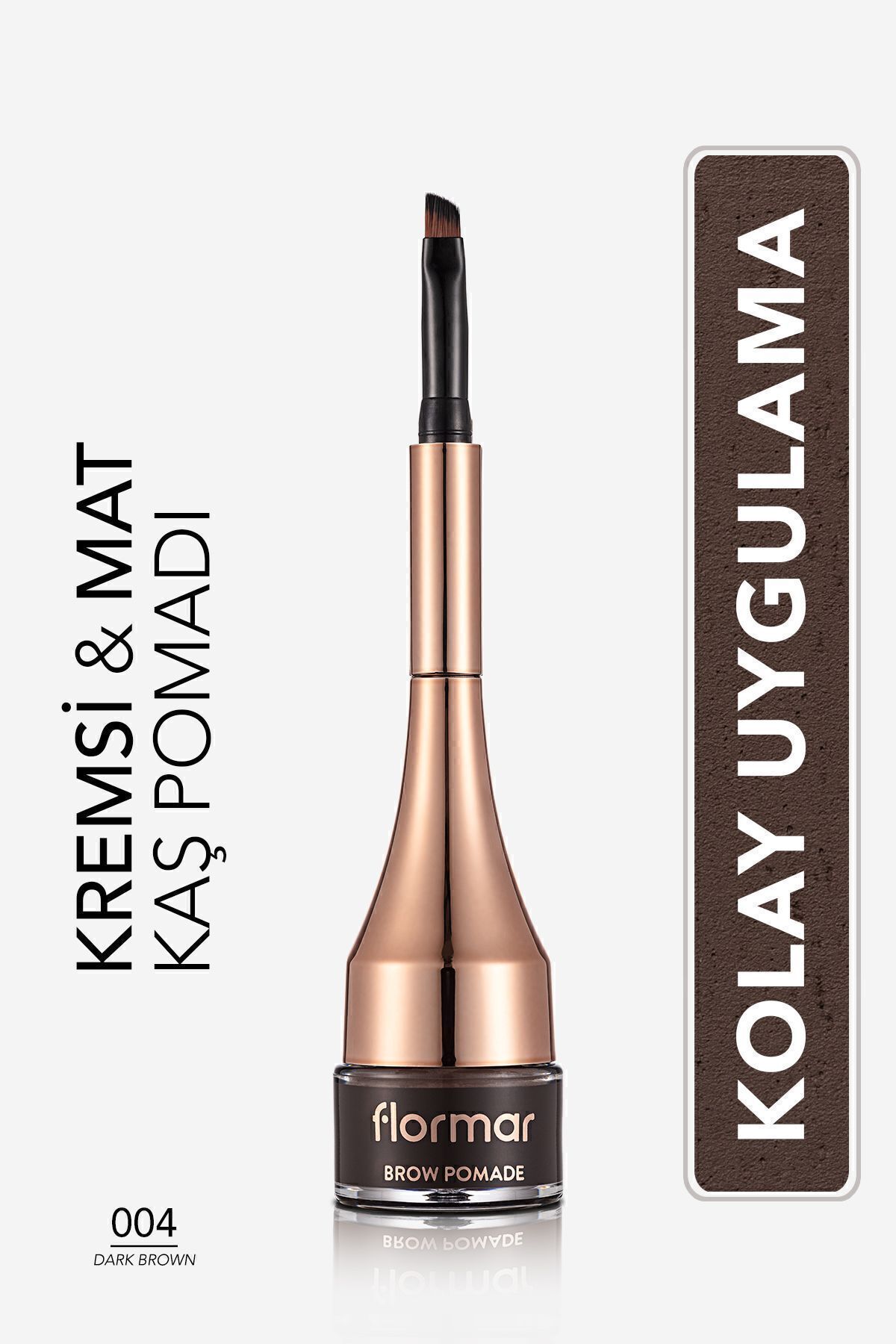 Flormar Yoğun Pigmentli Kalıcı Kaş Pomadı - Brow Pomade - 004 Dark Brown -