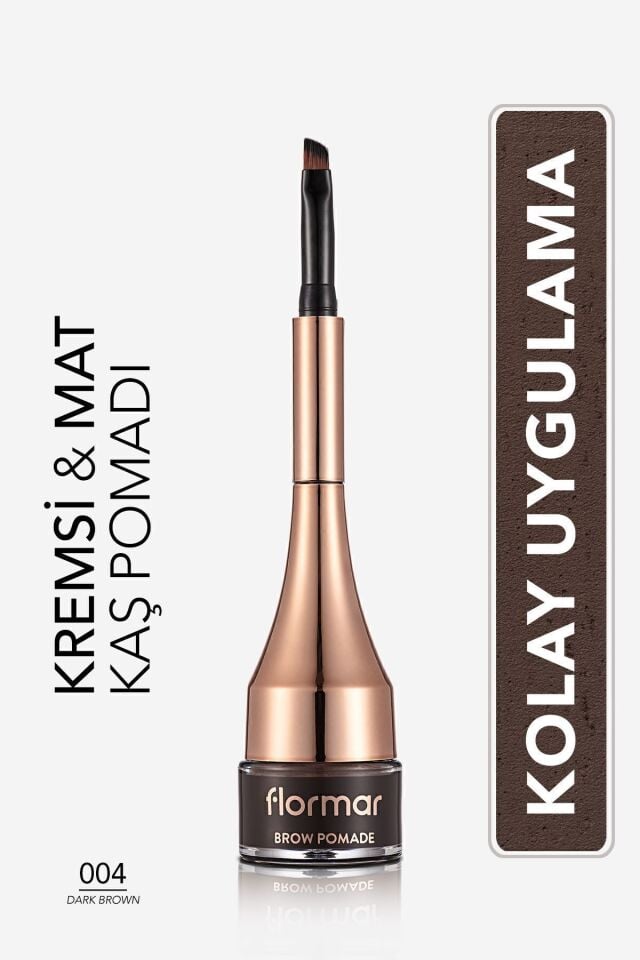 Flormar Yoğun Pigmentli Kalıcı Kaş Pomadı - Brow Pomade - 004 Dark Brown -