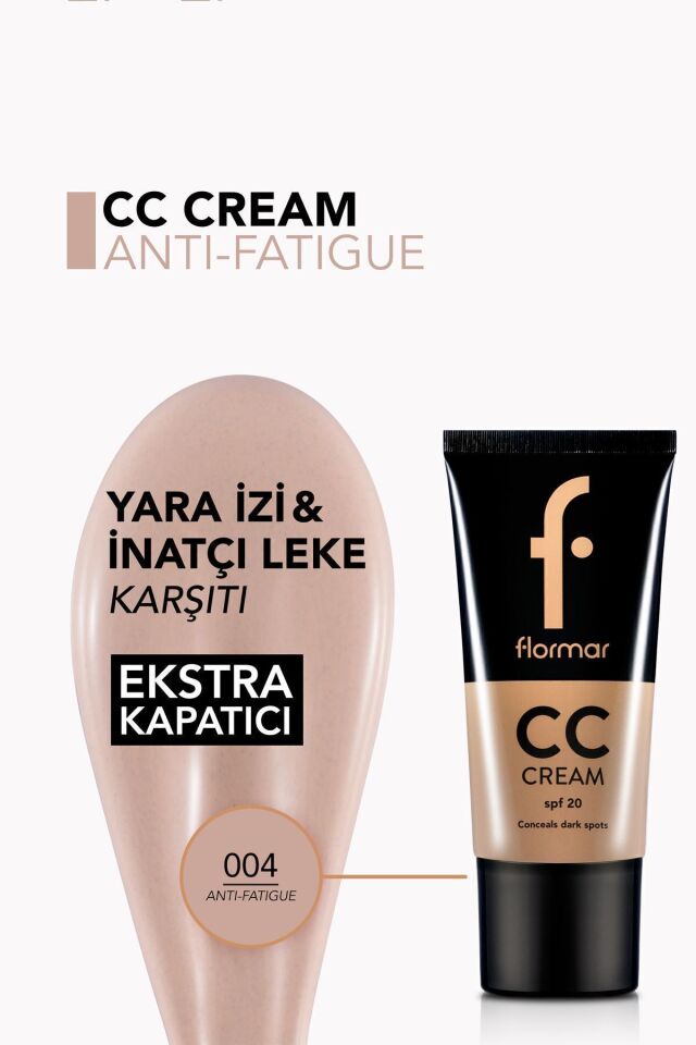 Flormar Belirgin İzler için Yoğun Kapatıcı CC Krem (Ten Rengi) - CC Cream -CC04 Antifatigue-