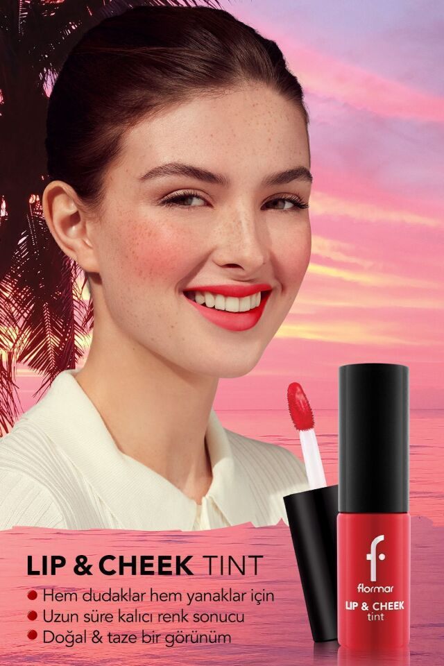 Flormar Lip & Cheek Tint Yüksek Pigmentli Yanak ve Dudak Renklendiricisi KIRMIZI