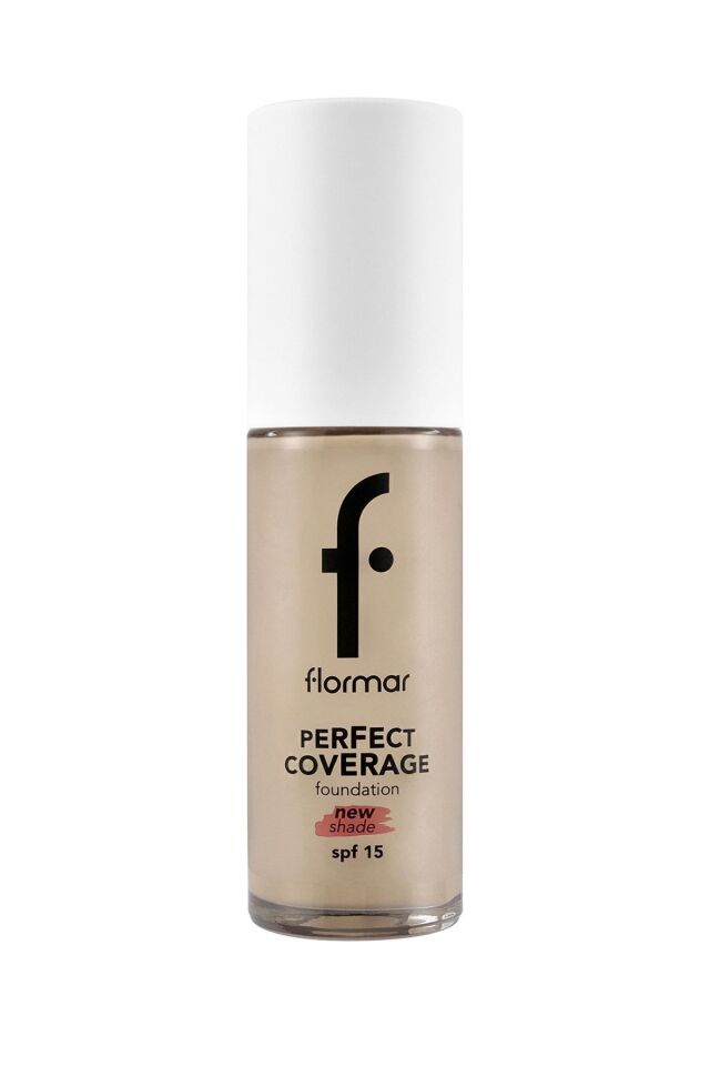 Flormar Perfect Coverage Yoğun Kapatıcı Su Bazlı Fondöten (SARI ALT TON) -130 Light Beige - 131 WARM NUDE