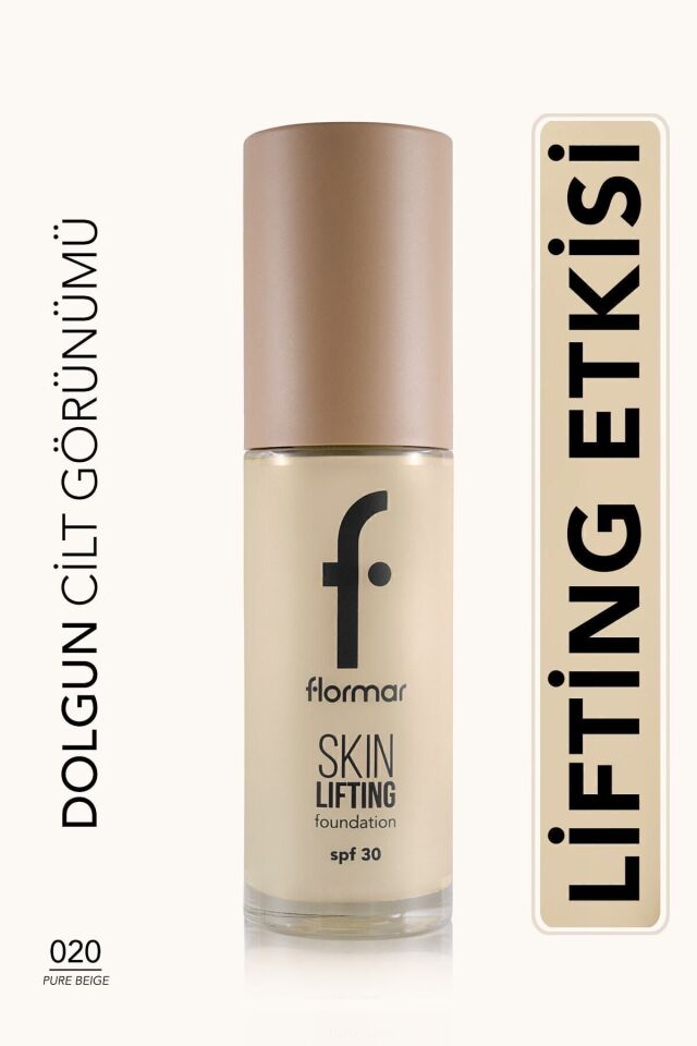 Flormar Spf30 Sıkılaştırıcı Fondöten (SICAK ALT TON) - Skin Lifting Fdt. - 050 Light Beige - 020PUREBEIGE