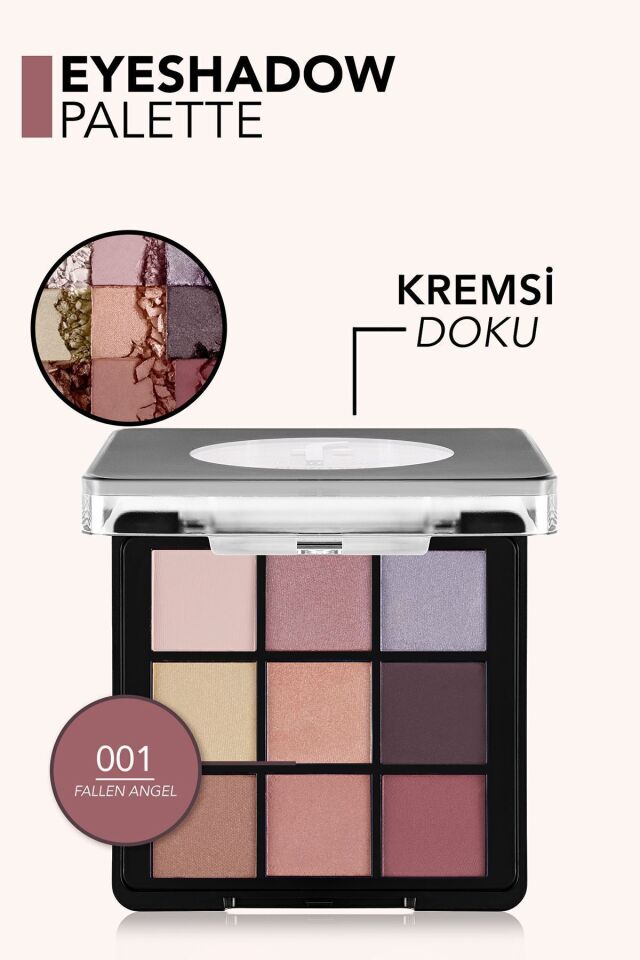 Flormar Mat & Işıltılı Kremsi Far Paleti - Eye Shadow Palette - 003 Sunset- 001 FALLEN ANGEL