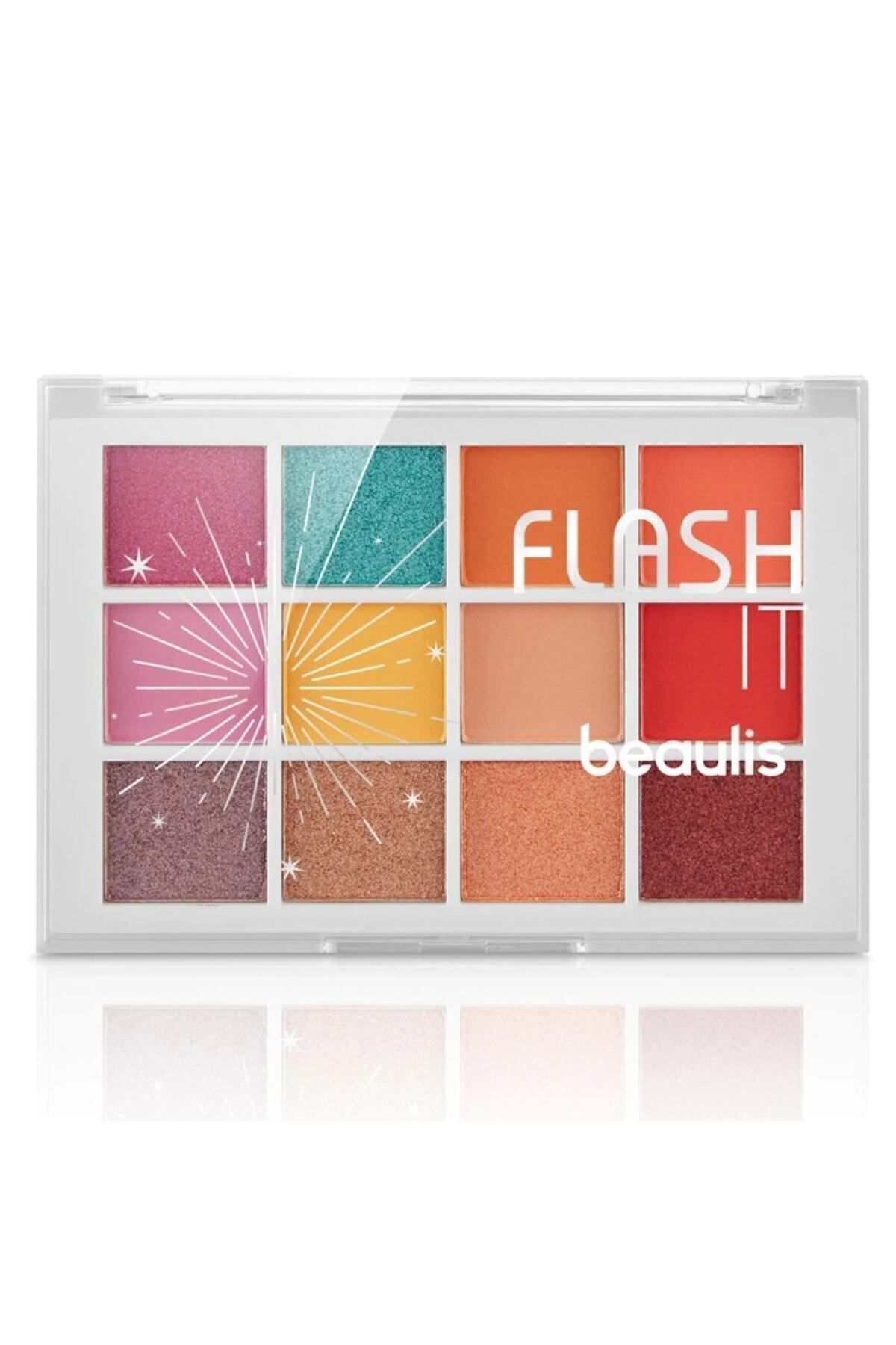 Beaulis Renkli Sedefli Mat Göz Farı Flash It 12'li Far Paleti Yüksek Pigmentli 114 Crazy Lovers