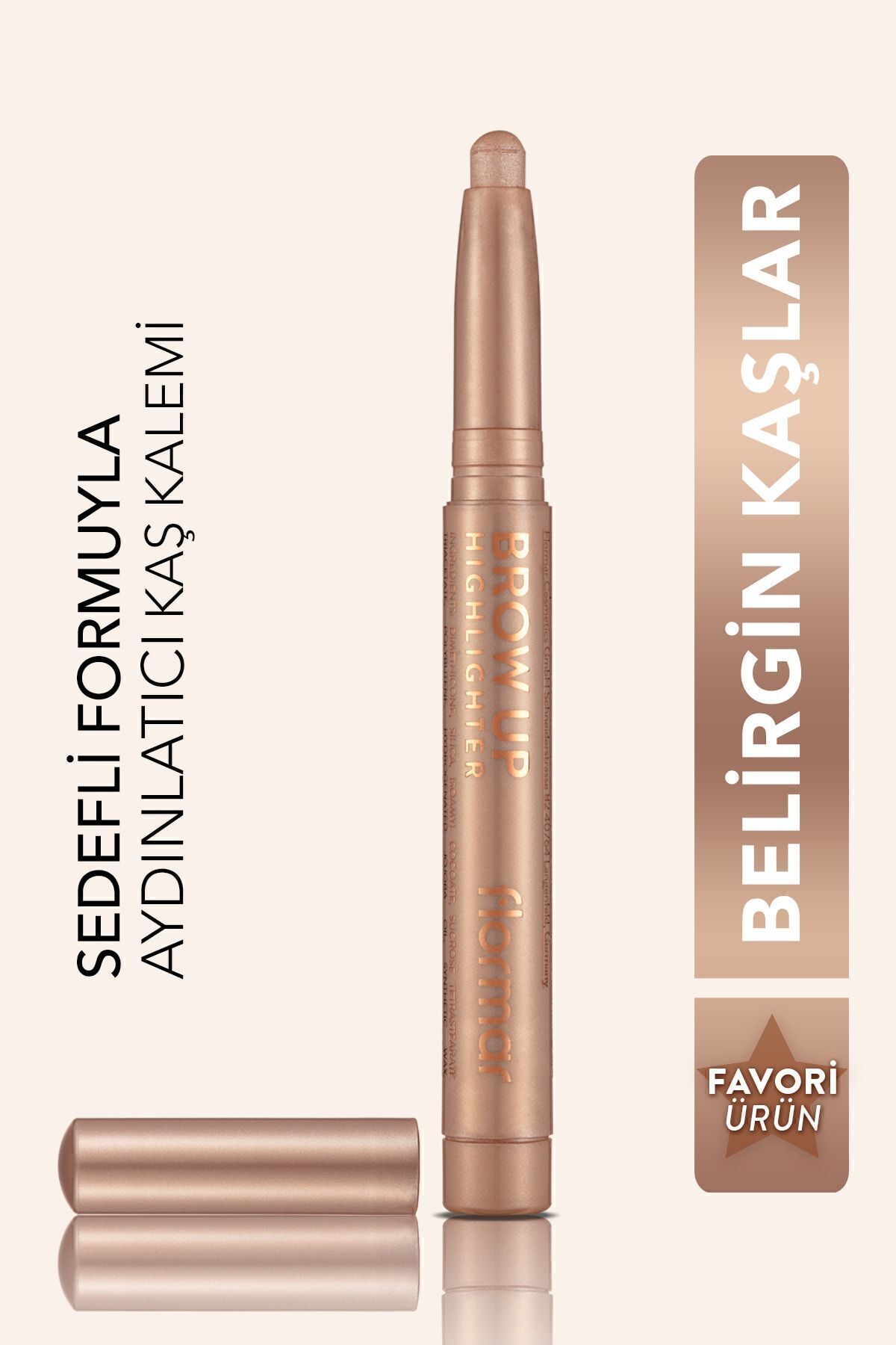 Flormar Asansörlü Aydınlatıcı Kaş Kalemi Gümüş -brow Up Highlighter Pencil-001 Diamond- 000 CHAMPAGNE