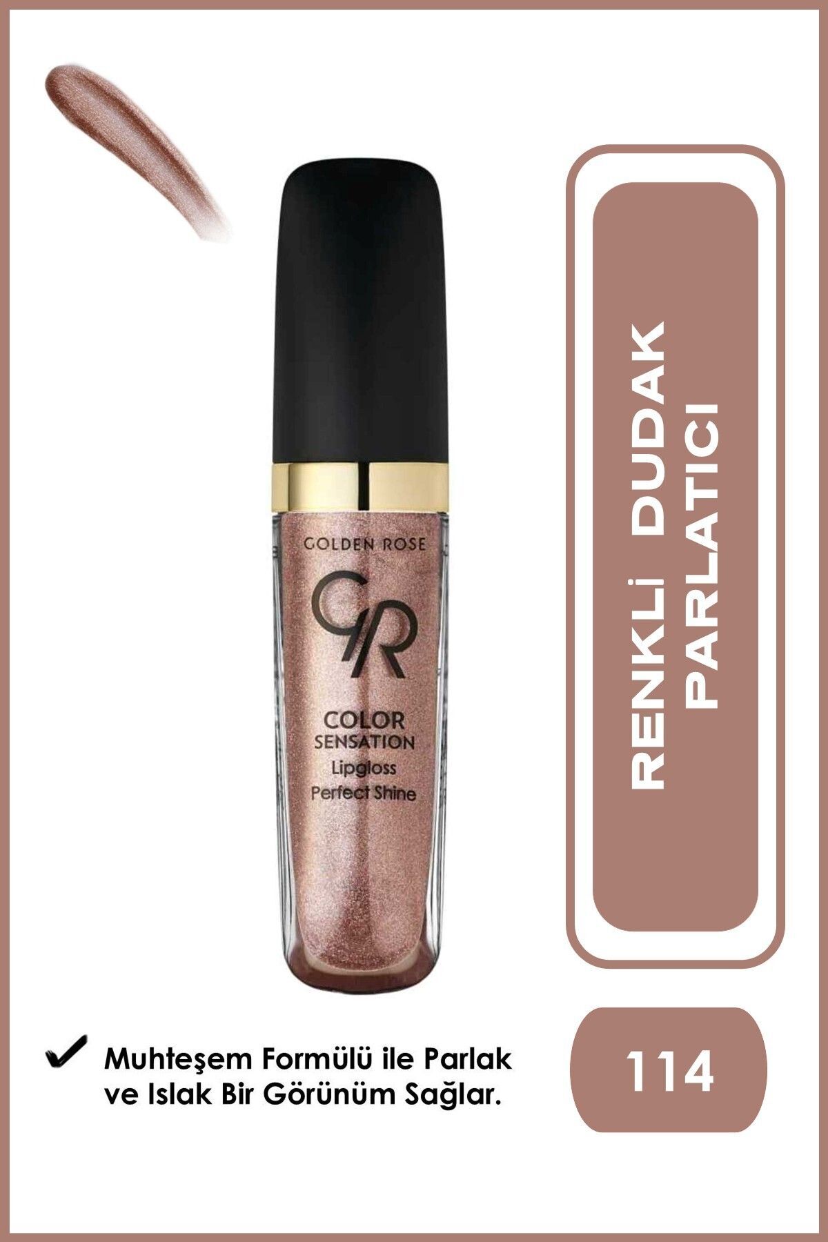 Golden Rose Color Sensation Lipgloss No: 131 Brown Nude - Renkli Dudak Parlatıcısı R-GCS-114