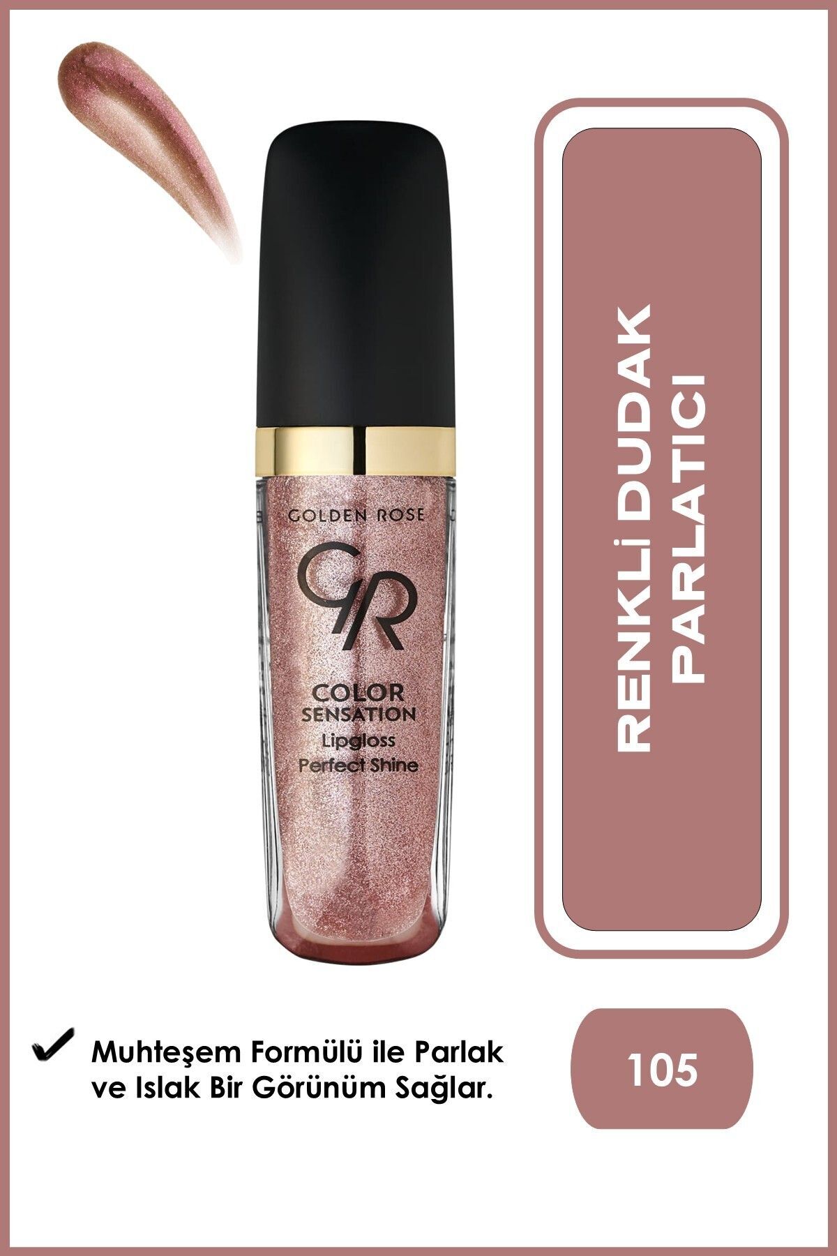 Golden Rose Color Sensation Lipgloss No: 131 Brown Nude - Renkli Dudak Parlatıcısı R-GCS-105