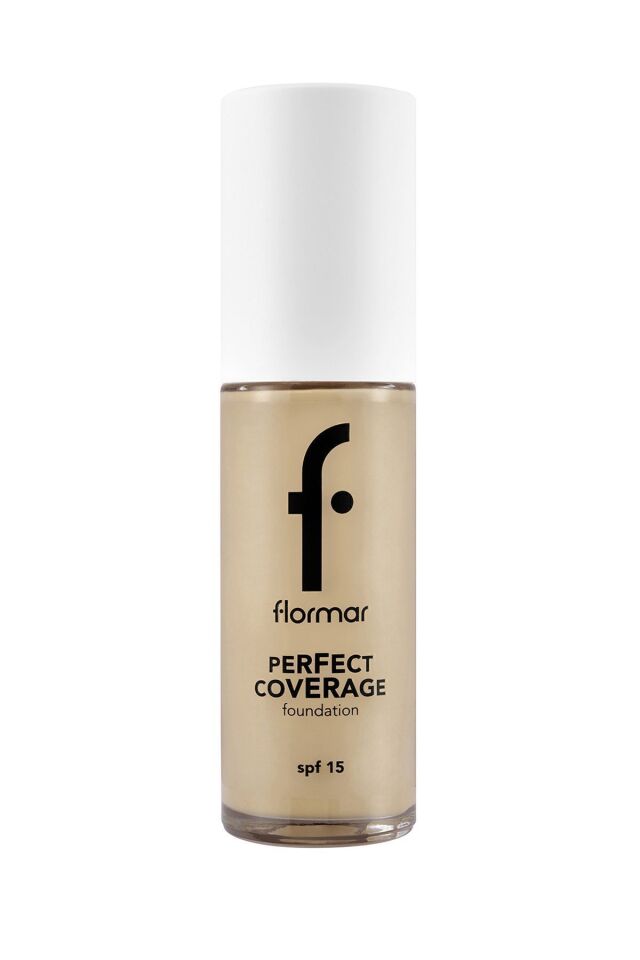 Flormar Perfect Coverage Yoğun Kapatıcı Su Bazlı Fondöten (SARI ALT TON) -130 Light Beige - 102 SOFT BEIGE