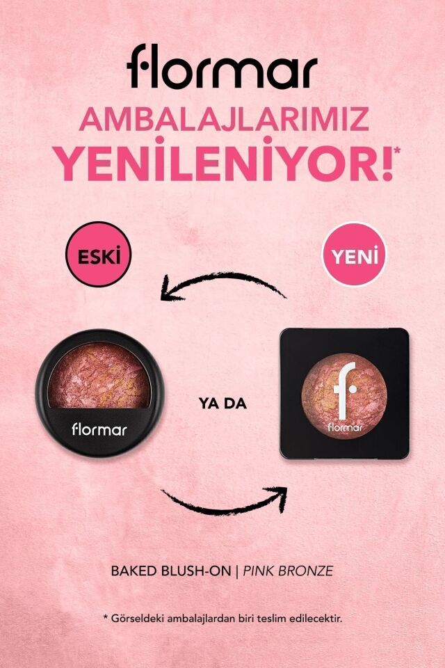 Flormar Yoğun Pigmentli Işıltılı Allık (Pembe) - Baked Blush-On - 040 - 044 PINK BRONZE