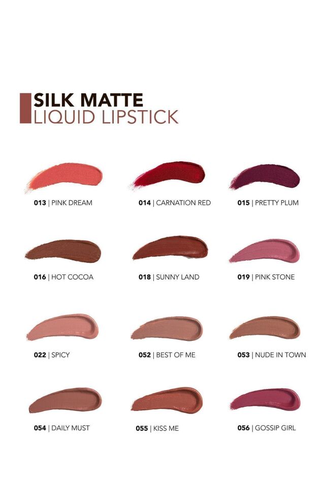 Flormar Kadife Dokulu Likit Mat Ruj - Silk Matte Liquid Lipstick - 011 MISTY ROSY - 012 TERRACOTTA