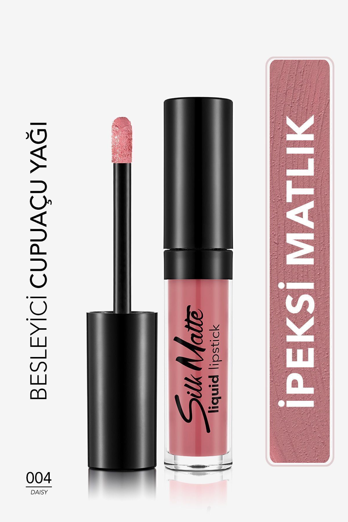 Flormar Kadife Dokulu Likit Mat Ruj - Silk Matte Liquid Lipstick - 011 MISTY ROSY - 004 DAISY