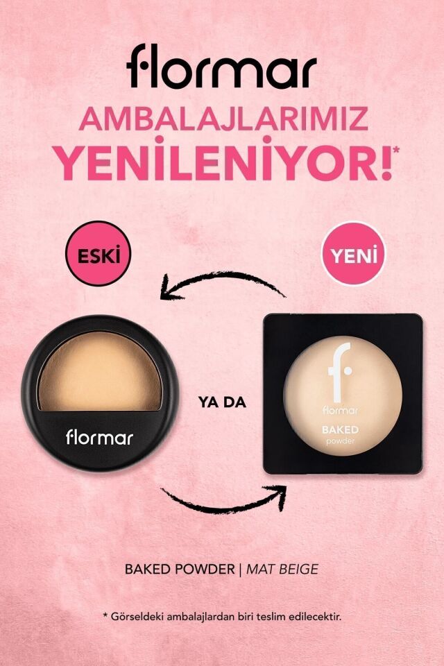 Flormar Yoğun Pigmentli Fırınlanmış Mat Pudra (SOĞUK ALT TON) - Baked Powder - 030 Mat Beige - 030 MAT BEIGE
