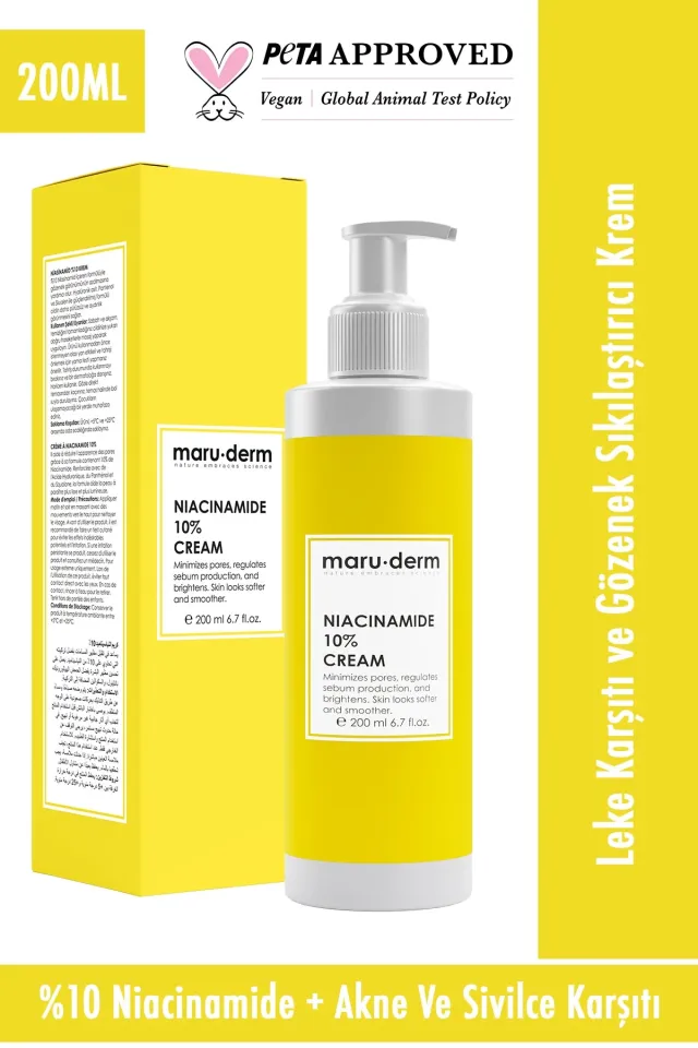 Maruderm Niacinamide %10 Leke Karşıtı Ve Gözenek Sıkılaştırıcı Krem 200 ml