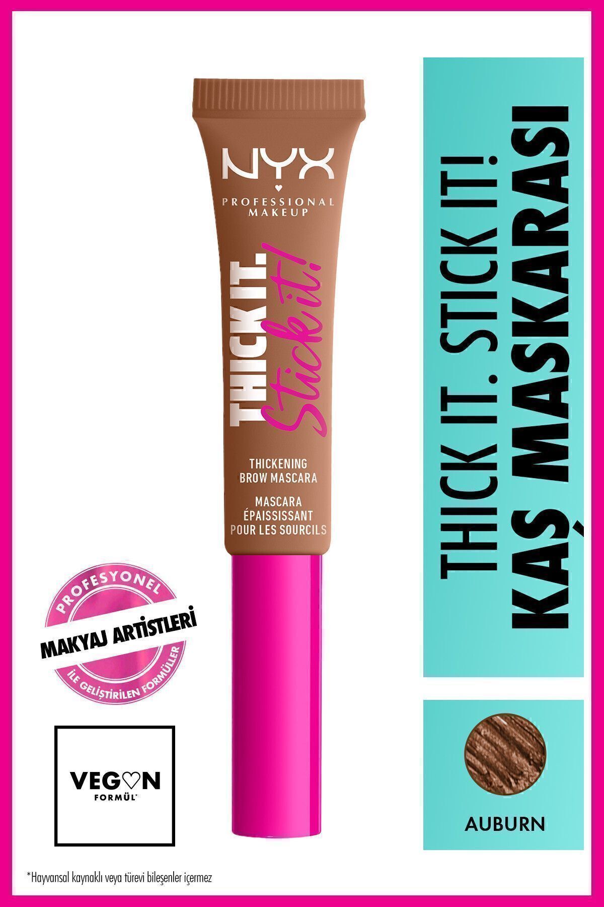 NYX Professional MakeUp Thick It, Stick It! Kaş Maskarası Auburn