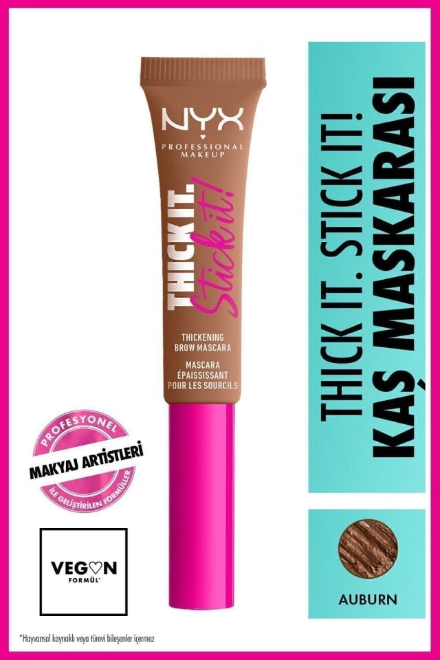 NYX Professional MakeUp Thick It, Stick It! Kaş Maskarası Auburn