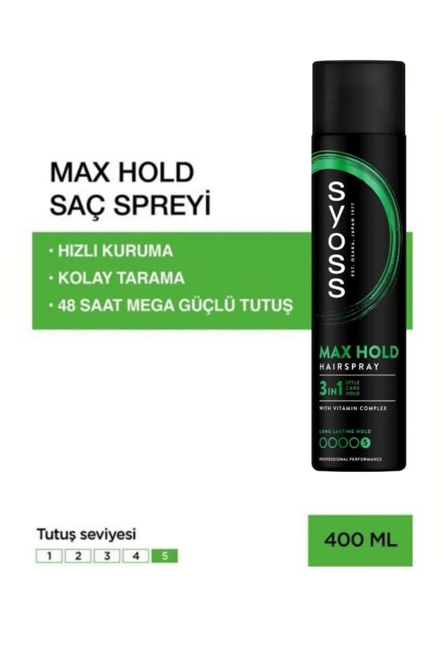 Maksimum Tutuş Sprey 400 ml - 2 Adet - Güçlü Şekillendirme