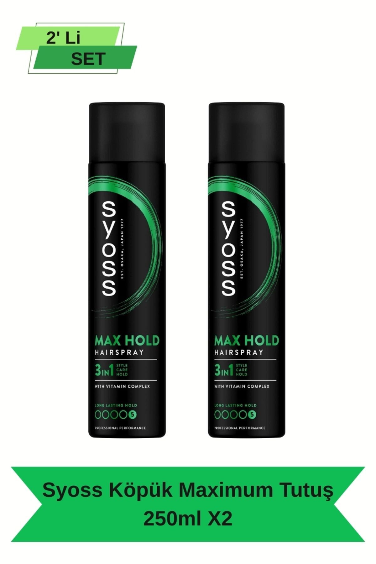 Syoss Maksimum Tutuş Sprey 400 ml - 2 Adet - Güçlü Şekillendirme