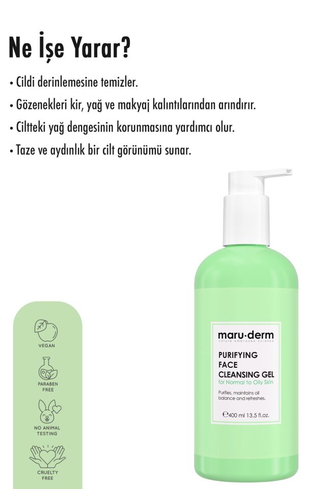 Maruderm Karma Ve Yağlı Ciltlere Özel Salisilik Asit Yüz Temizleme Jeli 400 ml