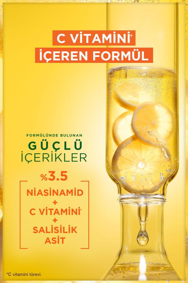 C Vitamini Parlak Süper Aydınlatıcı Serum 30ml  (Niasinamid + Salisilik Asit)