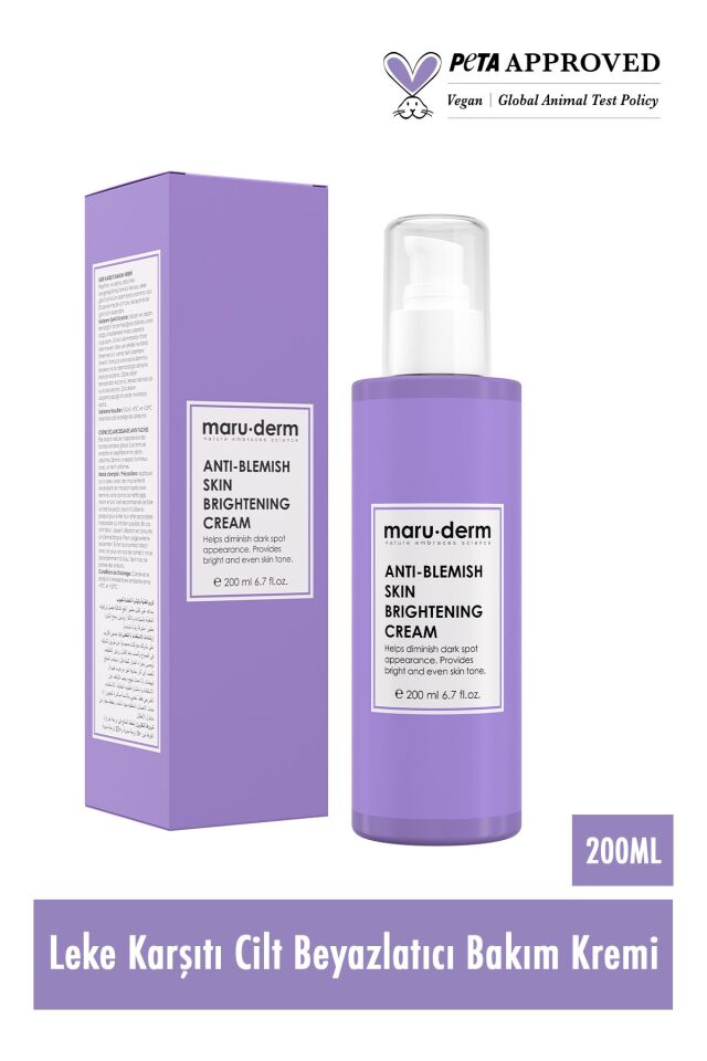 Maruderm Leke Karşıtı Cilt Beyazlatıcı Yüz Bakım Kremi 200 ml