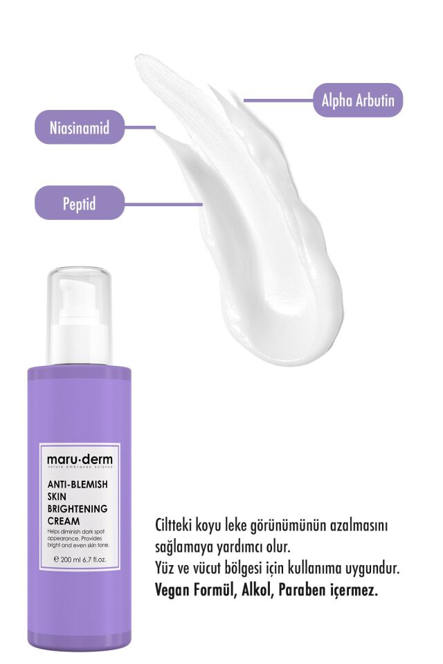 Maruderm Leke Karşıtı Cilt Beyazlatıcı Yüz Bakım Kremi 200 ml
