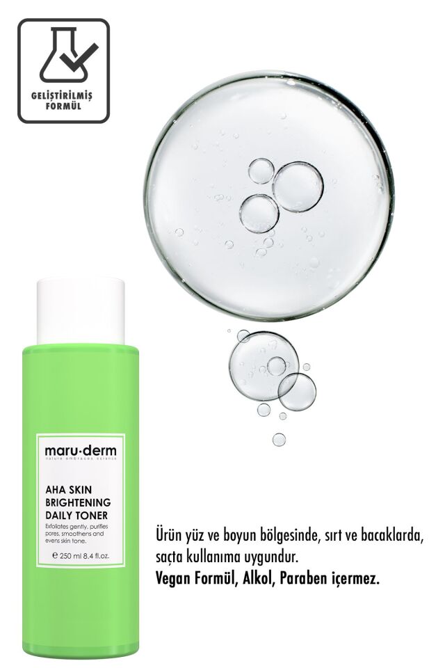 Maruderm Aha Tonik | Leke Karşıtı | Ton Eşitleyici | Laktik Asit %5 | Glikolik Asit %1 | 250 ml