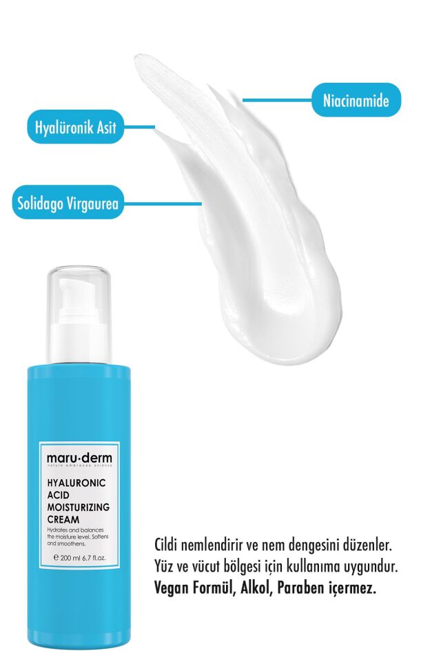 Maruderm Hyalüronik Asit Nemlendirici Yüz Bakım Kremi 200 ml