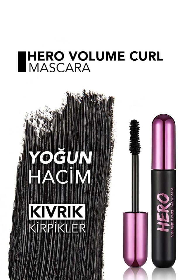 Kıvrım Ve Hacim Veren Maskara (SİYAH) - Hero Volume & Curl Mascara - 000 - 8682536022804
