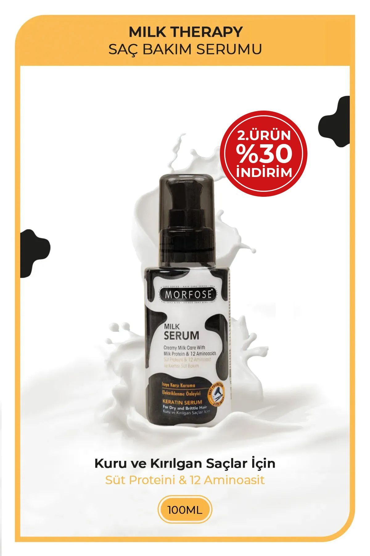 Morfose Milk Therapy Keratin Saç Serumu 100 Ml-yıpranmış Saçları Onarıcı, Yumuşak Ve Canlı Saçlar