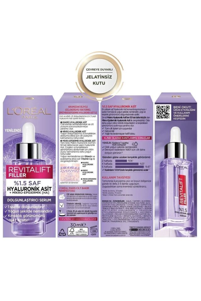 L'oréal Paris Revitalift Filler %1,5 Saf Hyaluronik Asit Kırışıklık Karşıtı Serum- 30 ml