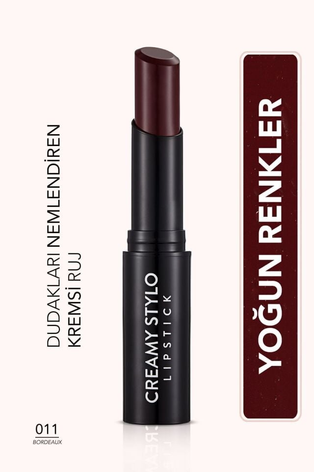 Yarı Parlak Stick Ruj- Creamy Stylo Lipstick -011 Bordeaux- 8682536013710