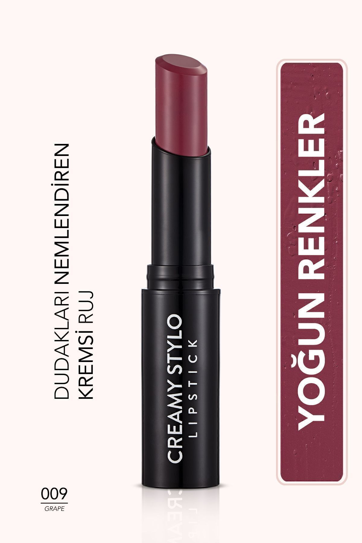 Yarı Parlak Stick Ruj- Creamy Stylo Lipstick -009 Grape- 8682536013697
