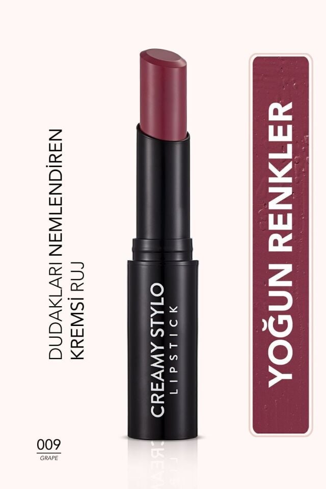Yarı Parlak Stick Ruj- Creamy Stylo Lipstick -009 Grape- 8682536013697