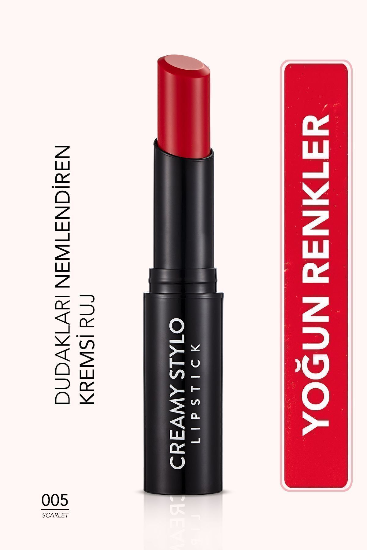 Yarı Parlak Stick Ruj- Creamy Stylo Lipstick -005 Scarlet-8682536013659