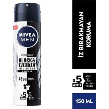 Nivea Men Erkek Sprey Deodorant Black&White Invisible Original 150ml