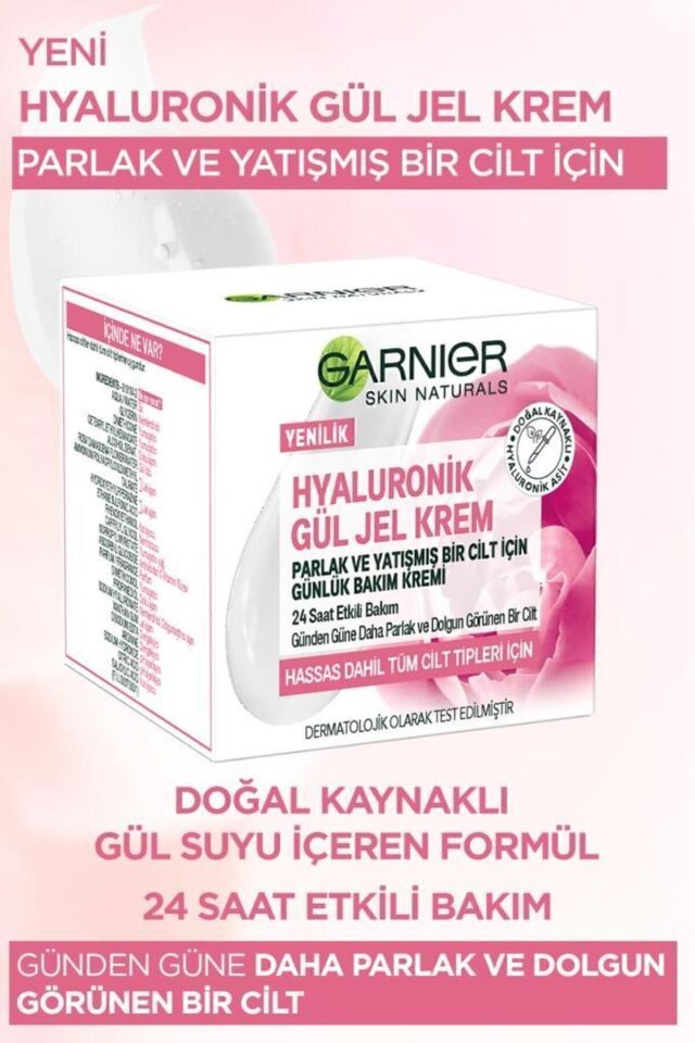 Hyaluronik Gül Jel-krem - Parlak Ve Yatışmış Bir Cilt Için Günlük Bakım Kremi