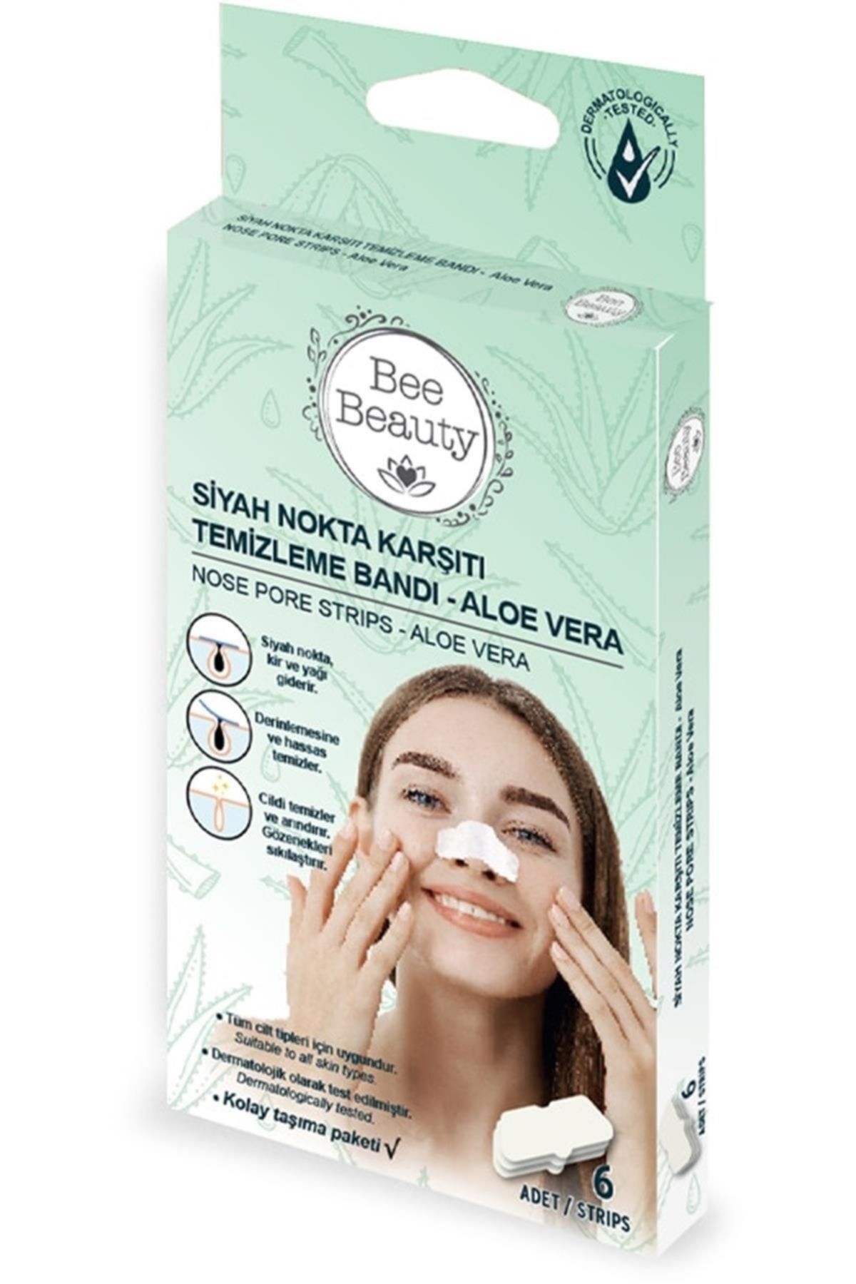 Bee Beauty Aloe Vera Siyah Nokta Bandı 6'lı