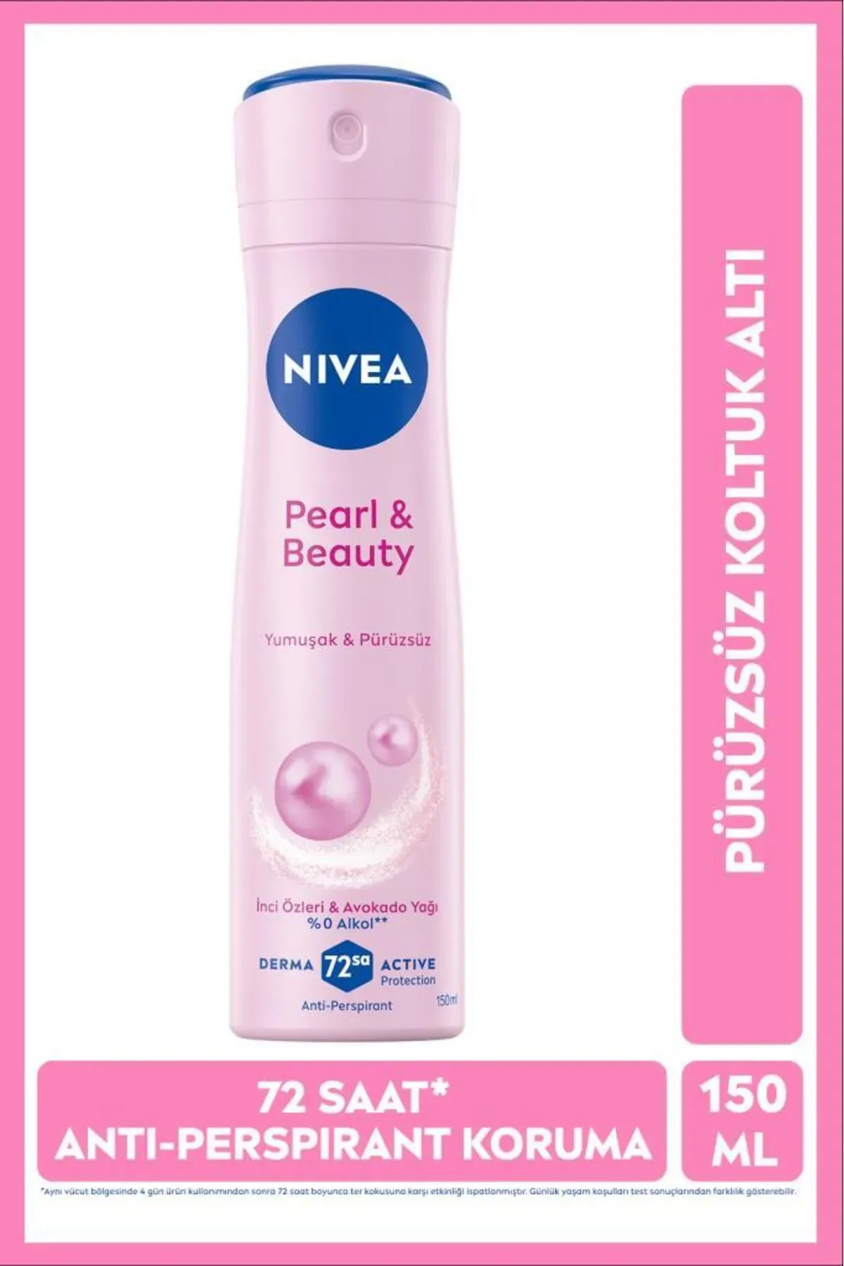 Nivea Kadın Sprey Deodorant Pearl&Beauty 150ml,72 Saat Anti Perspirant Koruma