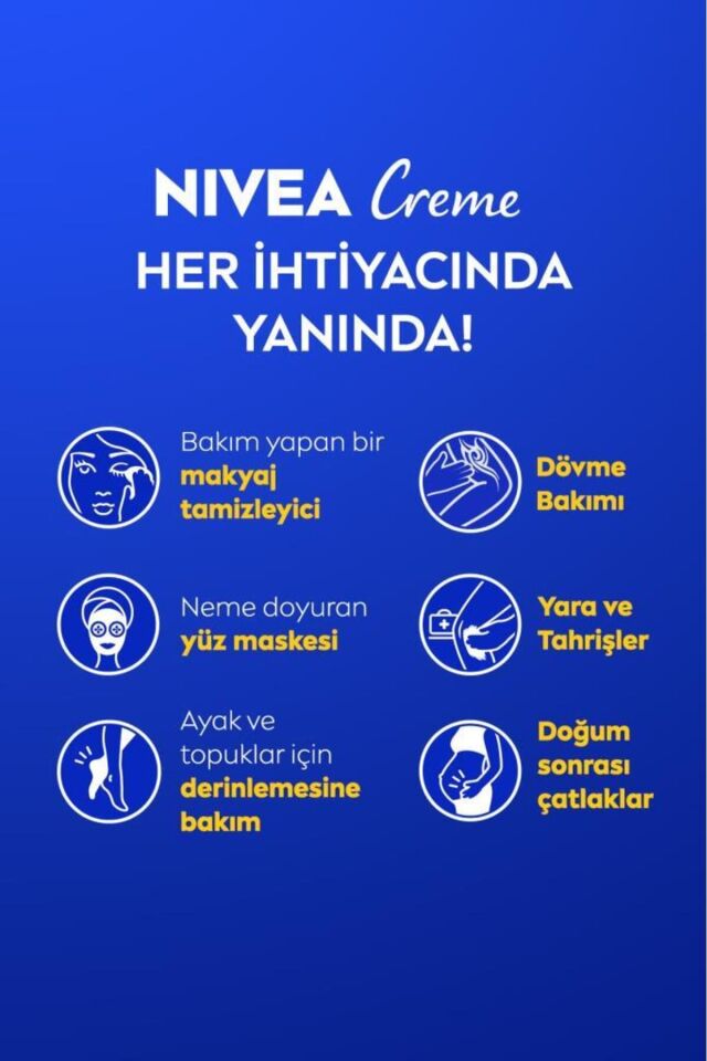 Nivea Creme 150ml, Yoğun Nemlendirici, Bakım Yapan Koruma, Eucerit, Yumuşak Cilt, El Yüz Vücut, X2 Adet