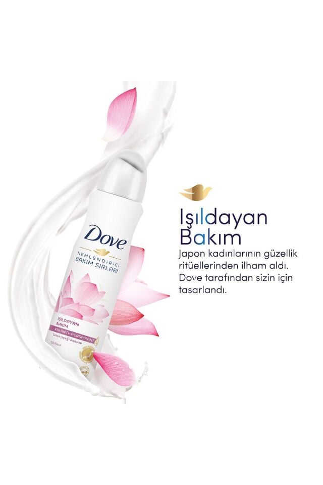 Kadın Sprey Deodorant Işıldayan Bakım Lotus Çiçeği Kokusu 150 ml X3 Adet
