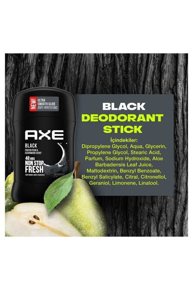 Black Erkek Deodorant Stick 50 ml X2