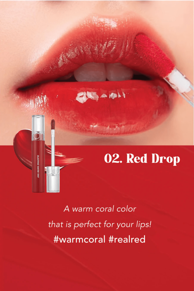 rom&nd Glasting Water Tint Renkli Dudak Parlatıcısı 02 Red Drop