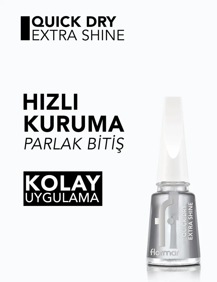 Flormar Quick Dry Extra Shine Koruyucu Son Kat Tırnak Cilası 000