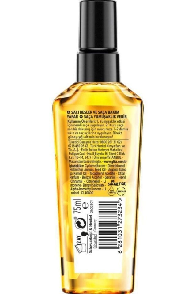 Gliss Oil Elixir Günlük Bakim Yağ Iksiri 75 Ml-
