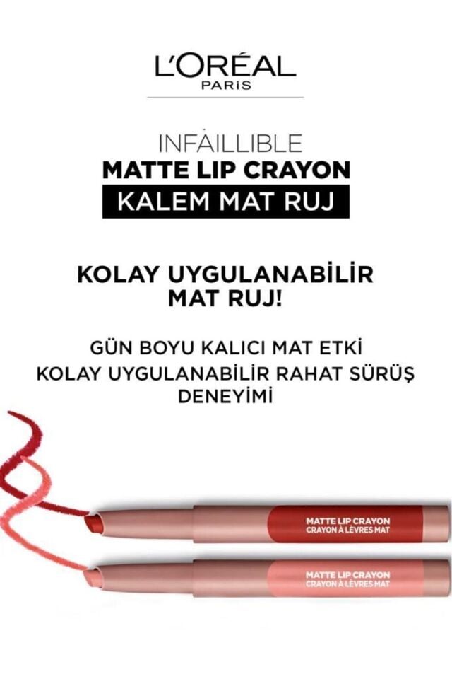 L'oréal Paris Infaillible Matte Lip Crayon Kalem Mat Ruj - 110 Caramel Rebel