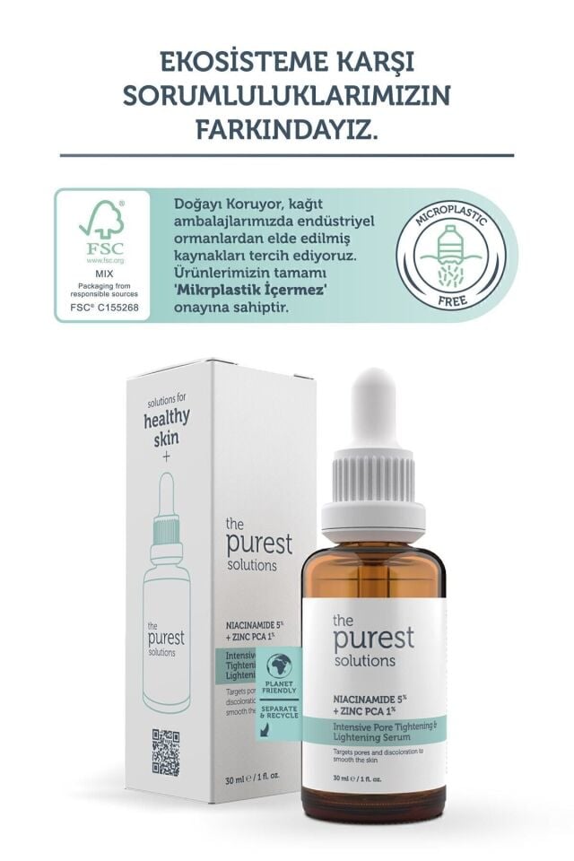 The Purest Solutions Siyah Nokta Ve Sivilce Karşıtı Niacinamide Cilt Bakım Serumu 30 Ml (niacinamide 5% & Zinc Pca 1%)