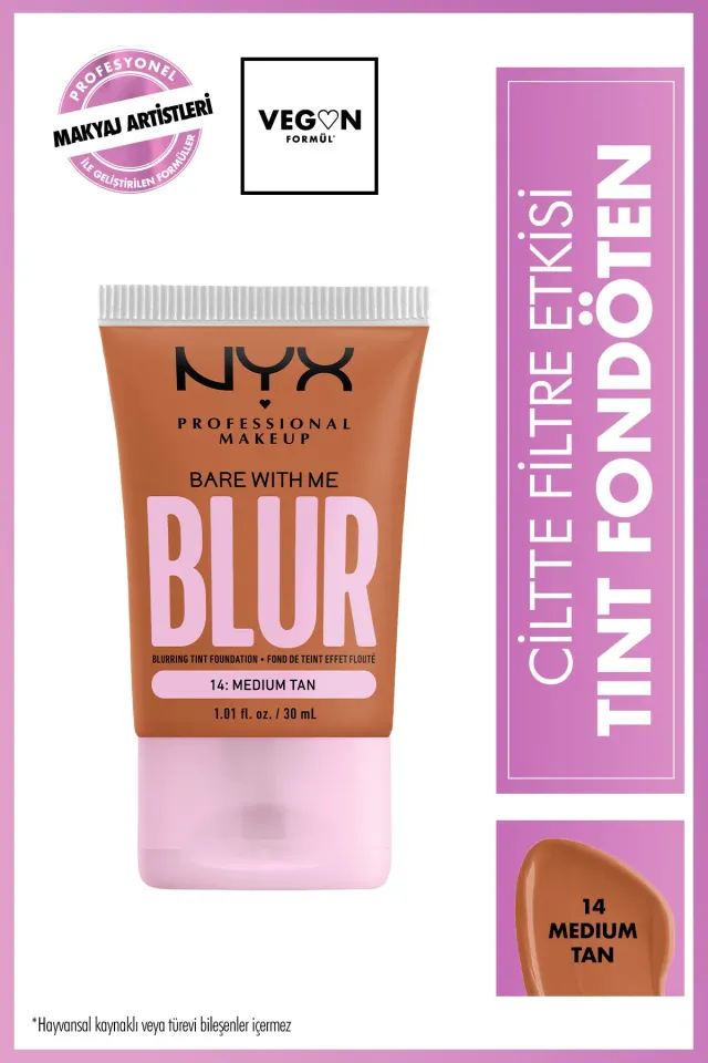 NYX Professional Makeup Blur Tint Ciltte Filtre Etkili Fondöten - 14 Medium Tan