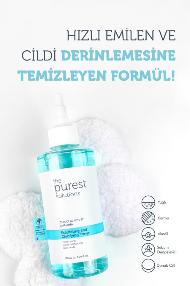 The Purest Solutions Canlandırıcı Ve Gözenek Sıkılaştırıcı Tüm Ciltler Için Glikolik Asit Tonik 200 Ml