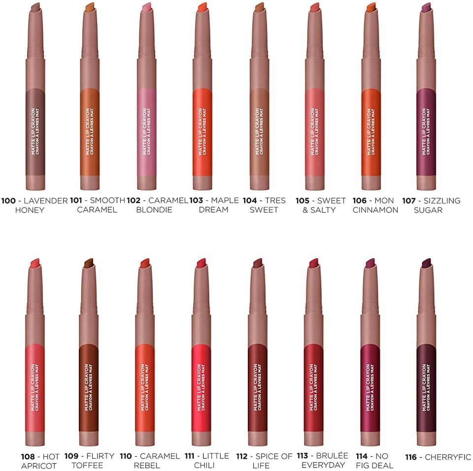 Loreal Paris Matte Lip Crayon Kalem Mat Ruj - 102 Caramel Blondie